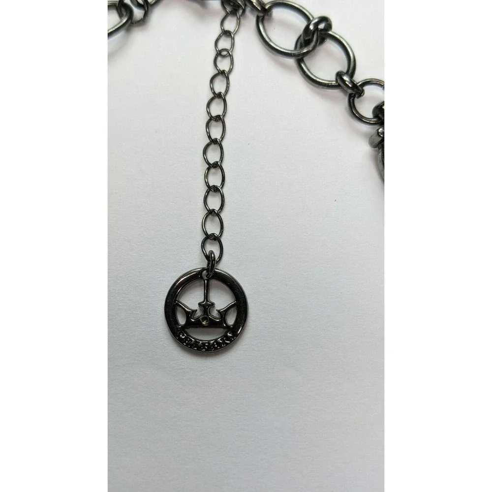 Trifari Gunmetal Gray Cabachon Faux Stone Statement Necklace - Picture 6 of 8